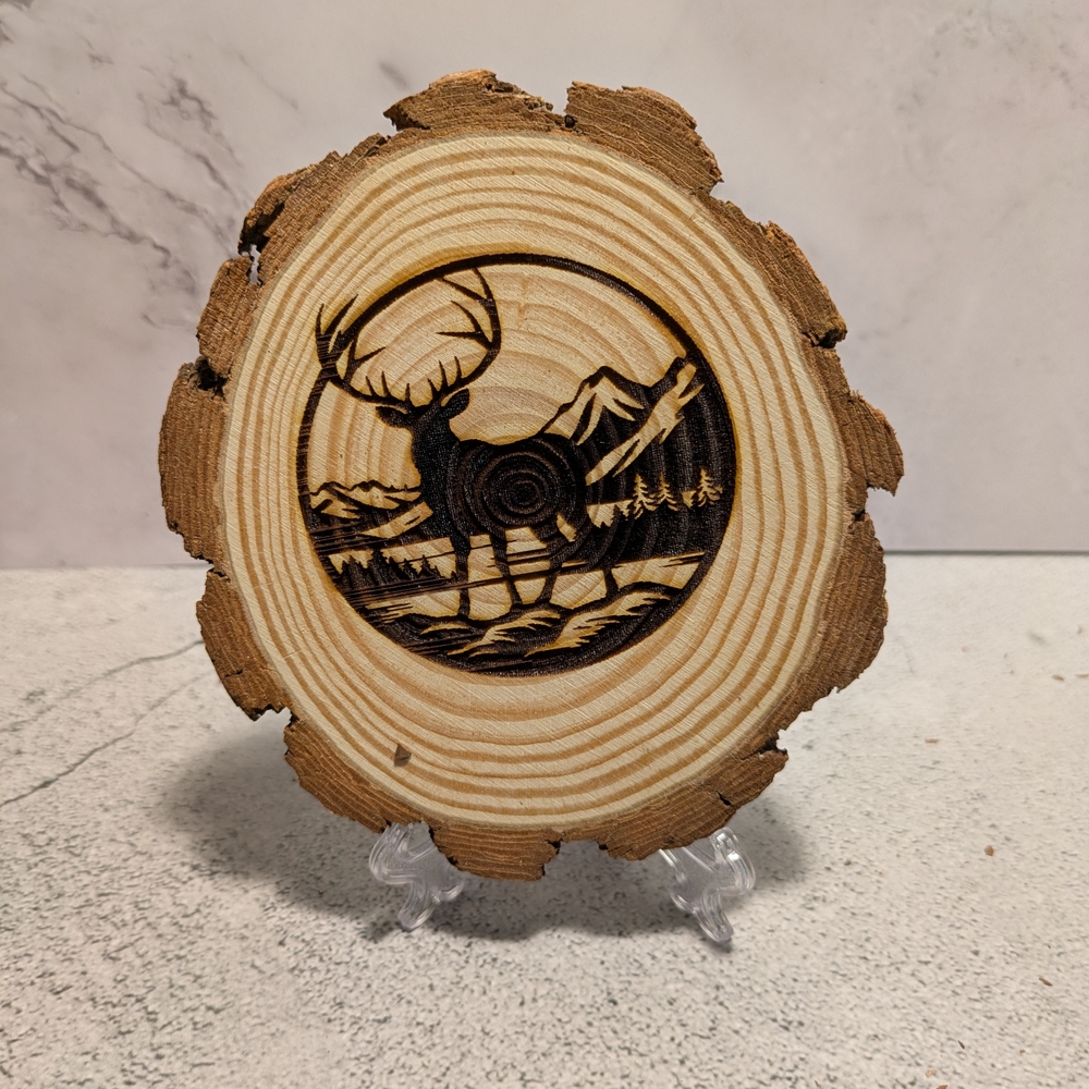 Wooden Deer Engraved Coaster
